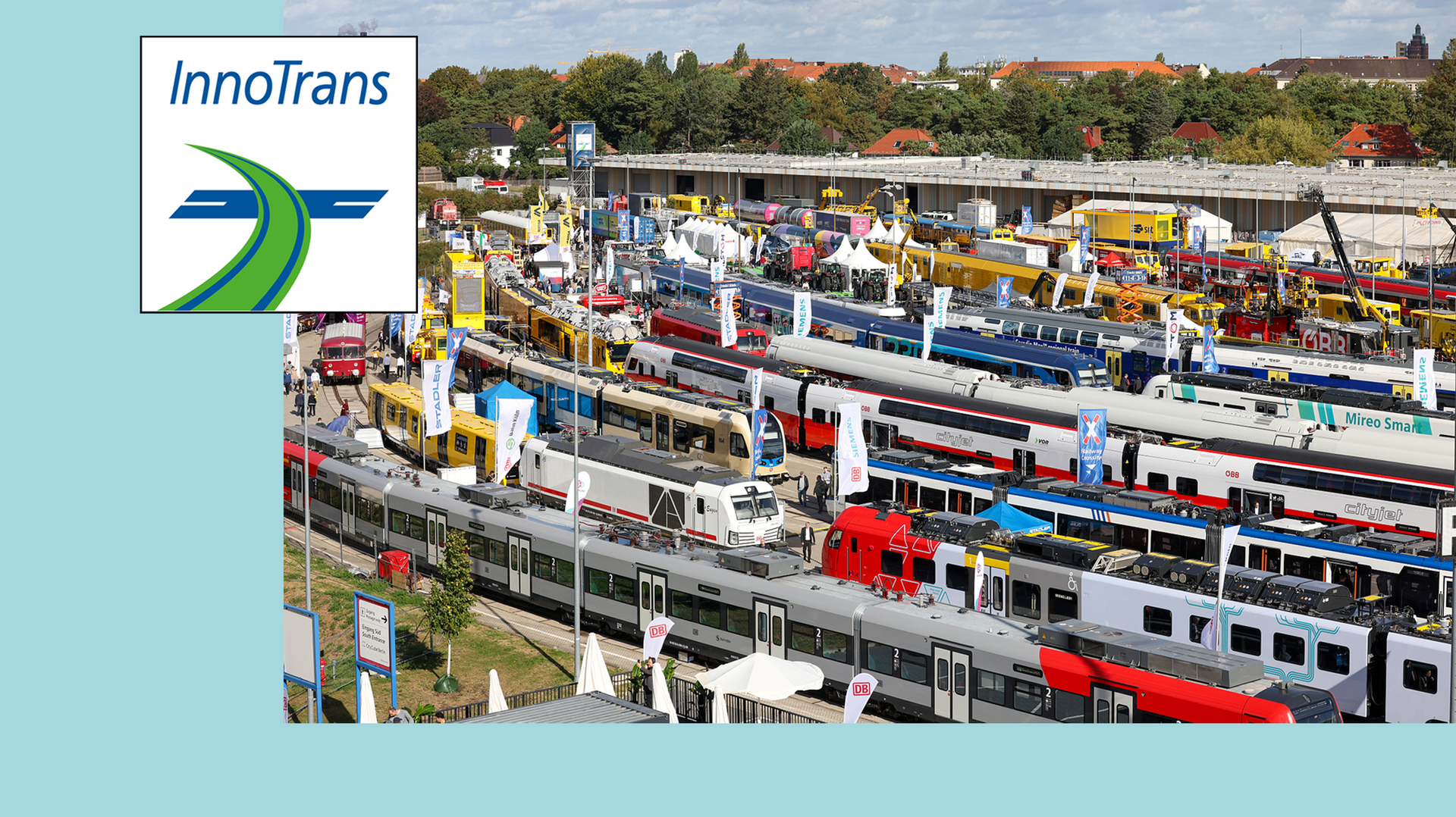 Überblick Außenbereich Messegelände der InnoTrans.